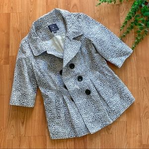 Forever 21 Leopard Print Short Trench Jacket